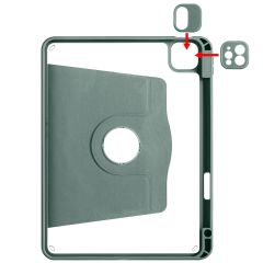 iPad Pro 11 2020 uyumlu Kılıf 360 Dönebilen Kalem Bölmeli Yatay Dikey Standlı Akıllı Kapak Koyu Yeşil