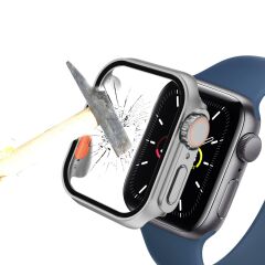 Apple Watch 9 41 mm uyumlu Watch Ultra 49 mm Kasa Dönüştürücü & Ekran Koruyucu Tam Koruma Gri
