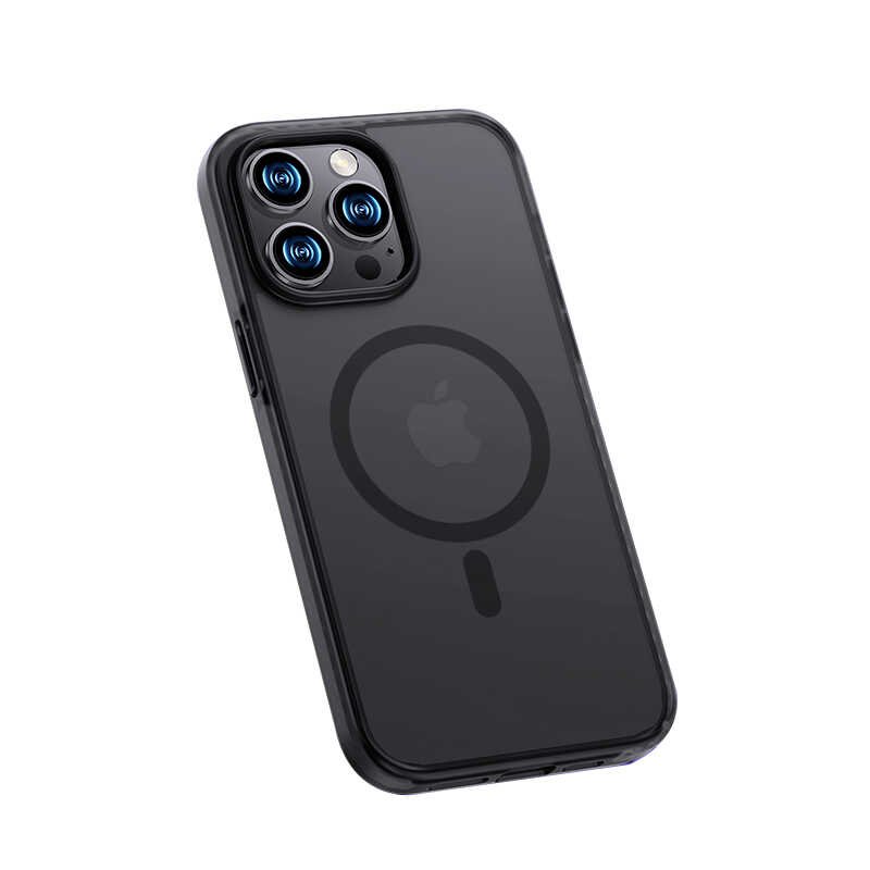 Apple iPhone 14 Pro Kılıf Kenarları Silikon Airbagli Mat Arka Yüzey Benks Icesand Kapak Siyah