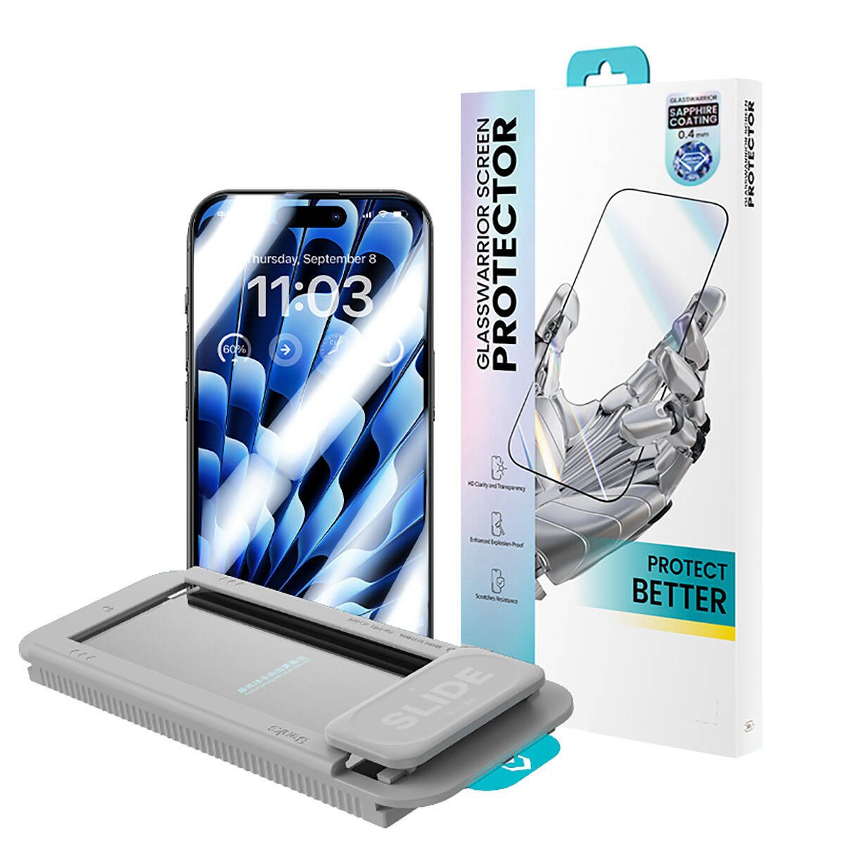 Apple iPhone 15 Benks V Pro Safir Shield Ekran Koruyucu + Kolay Uygulama Aparatlı