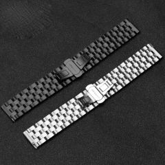 Samsung Galaxy Watch 3 41 mm Uyumlu Metal Kordon Paslanmaz Çelik Kayış Premium Siyah