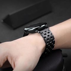 Samsung Galaxy Watch 3 41 mm Uyumlu Metal Kordon Paslanmaz Çelik Kayış Premium Siyah