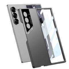Samsung Galaxy Z Fold 6 uyumlu Kılıf Kamera Korumalı Spor Tasarım İnce Sert Rubber Procase Kapak Gri