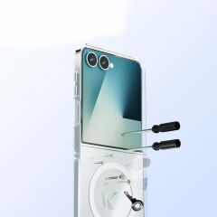 Galaxy Z Flip 7 uyumlu Şeffaf MagSafe Kılıf Sararmayan Sert PC Kapak Şeffaf