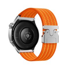 Huawei Watch GT Runner GT3 SE 46 mm Uyumlu Naylon Dokuma Kumaş Kordon Premium Kayış Kilitli Toka Turuncu