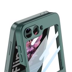 Samsung Galaxy Z Flip 6 uyumlu Yüzüklü Kılıf Premium Kapak Kamera Korumalı Mat ve İnce Tasarım Yeşil