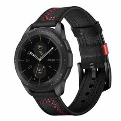 Huawei Watch 4 / Watch 4 Pro Uyumlu Deri Kordon Spor Dikişli Deri Kayış Siyah