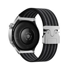 Honor Magic Watch / Watch 2 46 mm Uyumlu Naylon Dokuma Kumaş Kordon Premium Kayış Kilitli Toka Siyah