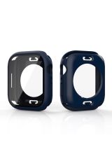 Apple Watch 8 41 mm uyumlu Ekran Koruyucu 360° Kasa Koruma Tüm Gövde Kapak Darbe Emici Lacivert