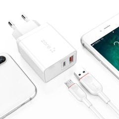 USB PD Hızlı Şarj Aleti Cihazı 3.4A + Micro Kablo 18W QC 3.0