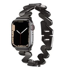 Apple Watch 8 45 mm uyumlu Metal Kordon Zikzak Tasarım Bilezik Paslanmaz Çelik Kayış