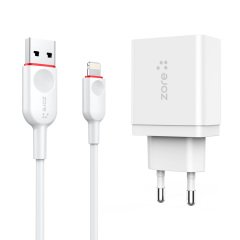 USB PD Hızlı Şarj Aleti Cihazı 3.4A + Lightning Kablo 18W QC 3.0