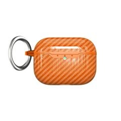 Airpods Pro 3. Nesil Uyumlu Kılıf Hoparlör ve Mikrofon Delikli Karbon Görünümlü Silikon Kapak