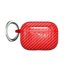 Airpods Pro 3. Nesil Uyumlu Kılıf Hoparlör ve Mikrofon Delikli Karbon Görünümlü Silikon Kapak