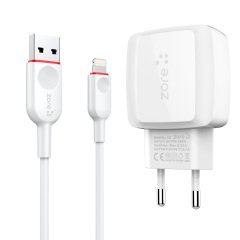 Çift USB 2.4A Hızlı Şarj Aleti + Lightning Kablo 2in1 Şarj Cihazı