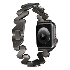 Apple Watch Ultra 49 mm uyumlu Metal Kordon Zikzak Tasarım Bilezik Paslanmaz Çelik Kayış