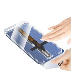 iPhone 13 Ekran Koruyucu & Hızlı Kurulum Aparatı - Anti-Dust Toz Geçirmez - 9H Temperli Cam
