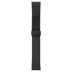 Huawei Watch 4 / Watch 4 Pro Uyumlu Hasır Metal Kordon Magnetik D Tokalı Tel Örgü Kayış Mıknatıslı Siyah