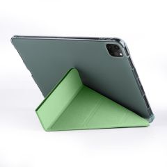 Apple iPad Pro 12.9 4. Nesil Kılıf Kalem Bölmeli Premium Smart Standlı Tablet Kılıfı Açık Yeşil