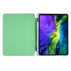 Apple iPad Pro 12.9 4. Nesil Kılıf Kalem Bölmeli Premium Smart Standlı Tablet Kılıfı Açık Yeşil