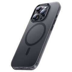 Apple iPhone 15 Pro Kılıf Magsafe Şarj Özellikli Benks Lucid Armor Kapak Siyah
