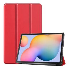 Redmi Pad Tablet 10.6'' 2022 Kılıf Standlı Flip Smart Akıllı Kapak Uyku Modlu Tablet Kılıfı Kırmızı