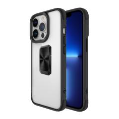 iPhone 13 Pro uyumlu Kılıf Metal Yüzüklü El Askılı Şeffaf Parlak Kapak Şık Tasarım Darbe Emici