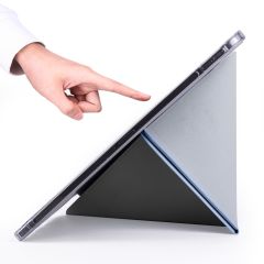 Apple iPad Pro 12.9 4. Nesil Kılıf Kalem Bölmeli Premium Smart Standlı Tablet Kılıfı Mavi
