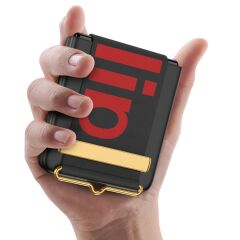 Samsung Galaxy Z Flip 3 Tasarım Kılıf Premium Kapak Flio Kayar Bantlı Metal Tokalı Tam Uyumlu Siyah