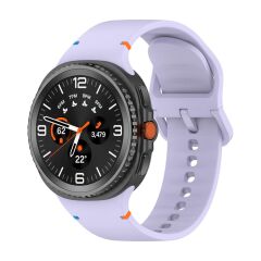 Samsung Galaxy Watch 8 Classic 46 mm Silikon Kordon Tam Uyumlu Pim Tasarımı Premium Spor Kayış Lila