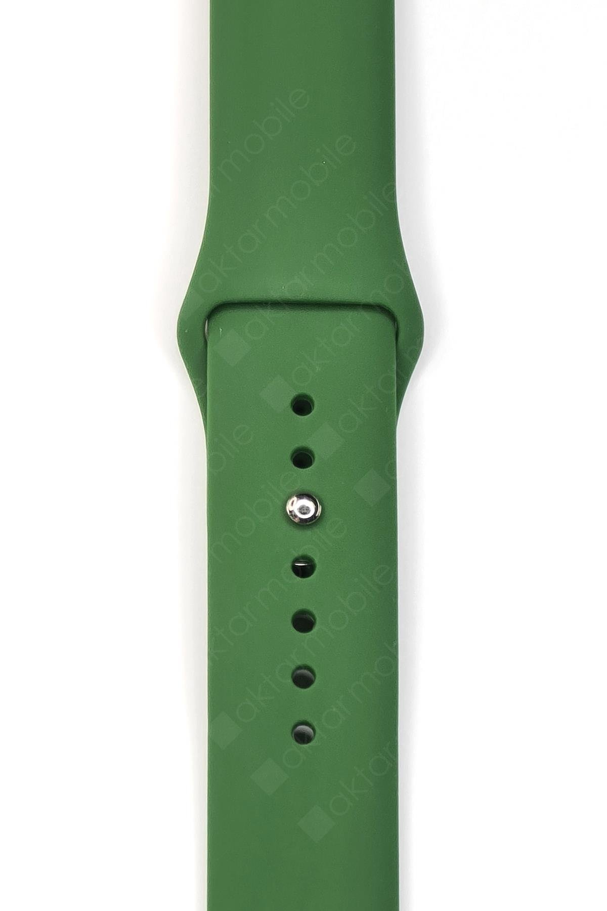 Samsung Galaxy Watch Active Uyumlu Silikon Kordon Premium Spor Kayış Jel Silikon Spor Kordon Haki