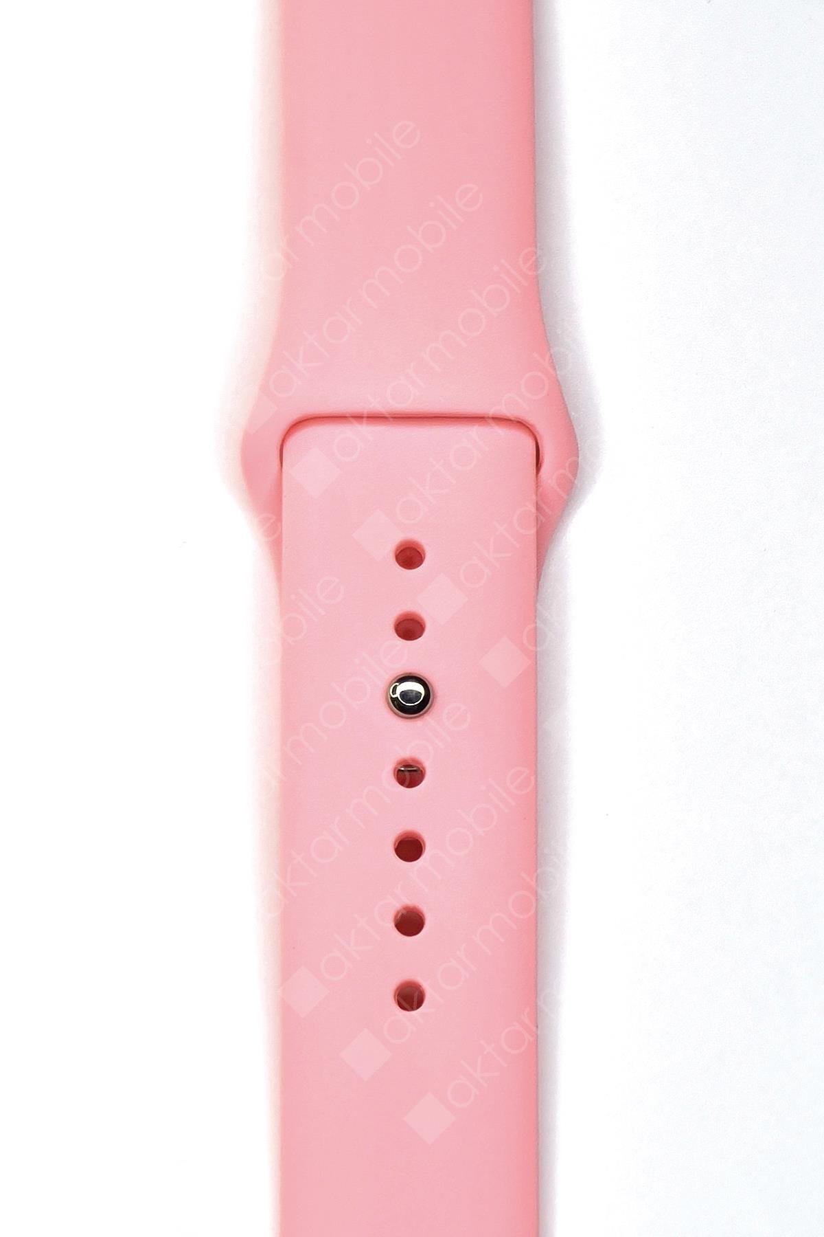 Xiaomi Mi Watch Color Uyumlu Silikon Kordon Premium Spor Kayış Jel Silikon Spor Kordon Pembe