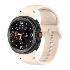 Samsung Galaxy Watch 8 Classic 46 mm Silikon Kordon Tam Uyumlu Pim Tasarımı Premium Spor Kayış Pudra