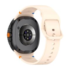 Samsung Galaxy Watch 8 Classic 46 mm Silikon Kordon Tam Uyumlu Pim Tasarımı Premium Spor Kayış Pudra