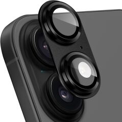 iPhone 17 Uyumlu Tam Kaplayan Kamera Lens Koruyucu Titanyum Kaplama Anti-Reflective Siyah