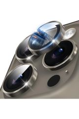 iPhone 15 Pro & iPhone 15 Pro Max Uyumlu Safir Kamera Lens Koruyucu Tam Koruma Temperli Cam