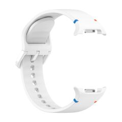 Samsung Galaxy Watch 8 40 / 44 mm Silikon Kordon Tam Uyumlu Pim Tasarımı Premium Spor Kayış Beyaz