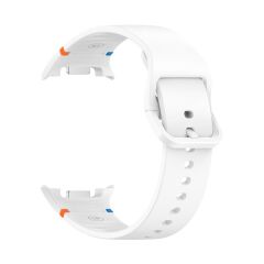 Samsung Galaxy Watch 8 40 / 44 mm Silikon Kordon Tam Uyumlu Pim Tasarımı Premium Spor Kayış Beyaz