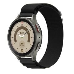 Huawei Watch GT 3 Pro 46 mm uyumlu Kordon Alpine Loop Kumaş Örgü Kayış Siyah