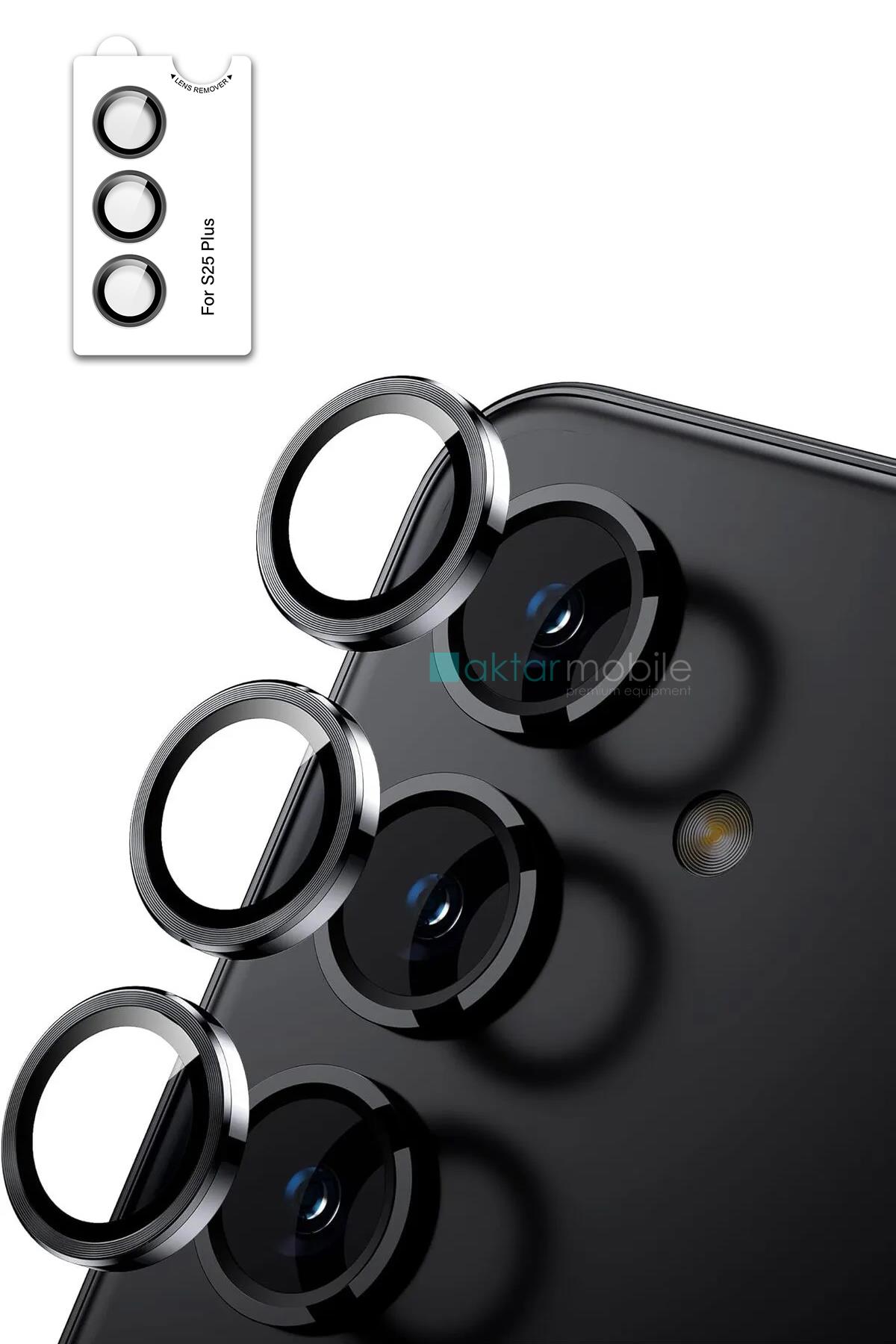 Galaxy S25 Plus Uyumlu Premium Safir Kamera Lens Koruyucu Anti-Reftective Temperli Cam Tam Koruma