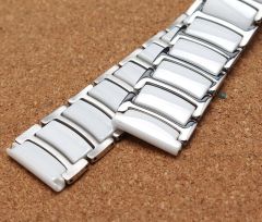 Huawei Watch GT Runner Uyumlu Seramik Metal Kordon Seramik Metal Kayış Beyaz - Gümüş