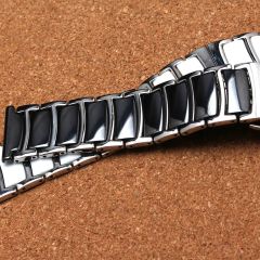 Huawei Watch GT Runner Uyumlu Seramik Metal Kordon Seramik Metal Kayış Beyaz - Gümüş