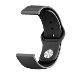 Samsung Gear Sport Uyumlu Silikon Kordon Premium Spor Kayış Jel Silikon Spor Kordon Siyah