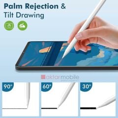 iPad Pro 12.9 4. Nesil Tablet Kalemi Manyetik Şarjlı Avuç İçi Reddi Eğim Özellikli Kalem Pencil