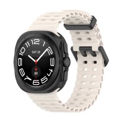 Samsung Galaxy Watch Ultra 47 mm uyumlu Silikon Spor Kordon Özel Pim Soft Jel Silikon Kayış