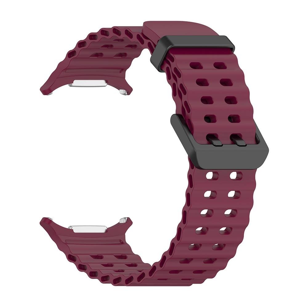 Samsung Galaxy Watch Ultra 47 mm uyumlu Silikon Spor Kordon Özel Pim Soft Jel Silikon Kayış Mürdüm