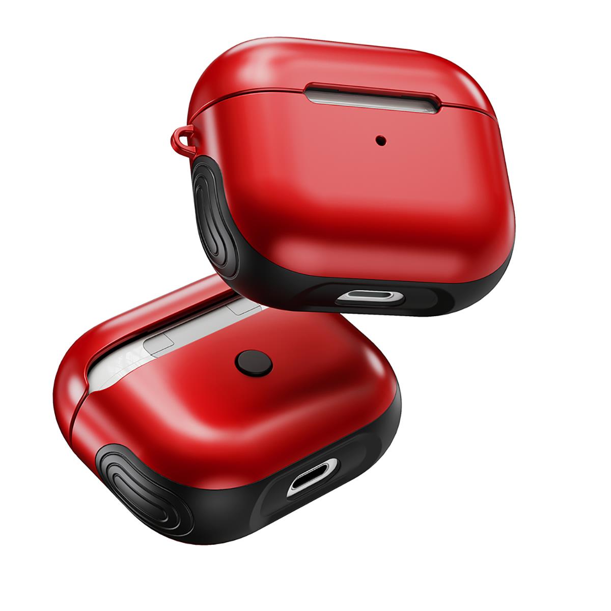 Airpods 3. Nesil Uyumlu Kılıf Anti-Shock Kulaklık Kılıfı Darbe Emici Tam Koruma Shockproof Kırmızı