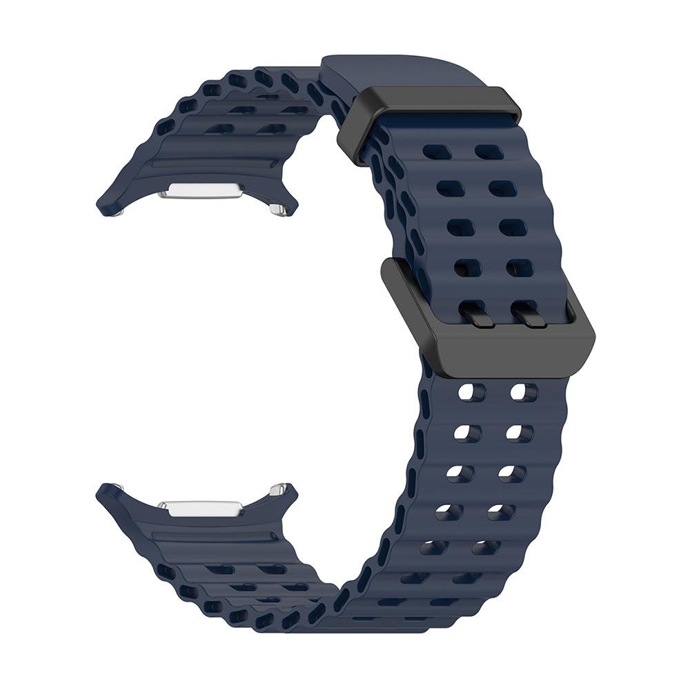 Samsung Galaxy Watch Ultra 47 mm uyumlu Silikon Spor Kordon Özel Pim Soft Jel Silikon Kayış Mid Night