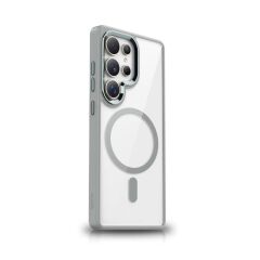 Galaxy S25 Ultra uyumlu Kılıf MagSafe Özellikli Kamera Çıkıntılı Arkası Şeffaf Kenar Silikon Kapak