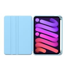iPad Mini 6. Nesil 2021 Uyumlu Kılıf 360° Dönebilen Kalem Bölmeli Standlı Akıllı Kapak Premium Mavi